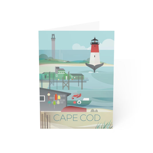 Cartes de notes mates pliées Cape Cod + enveloppes (10 pièces) 