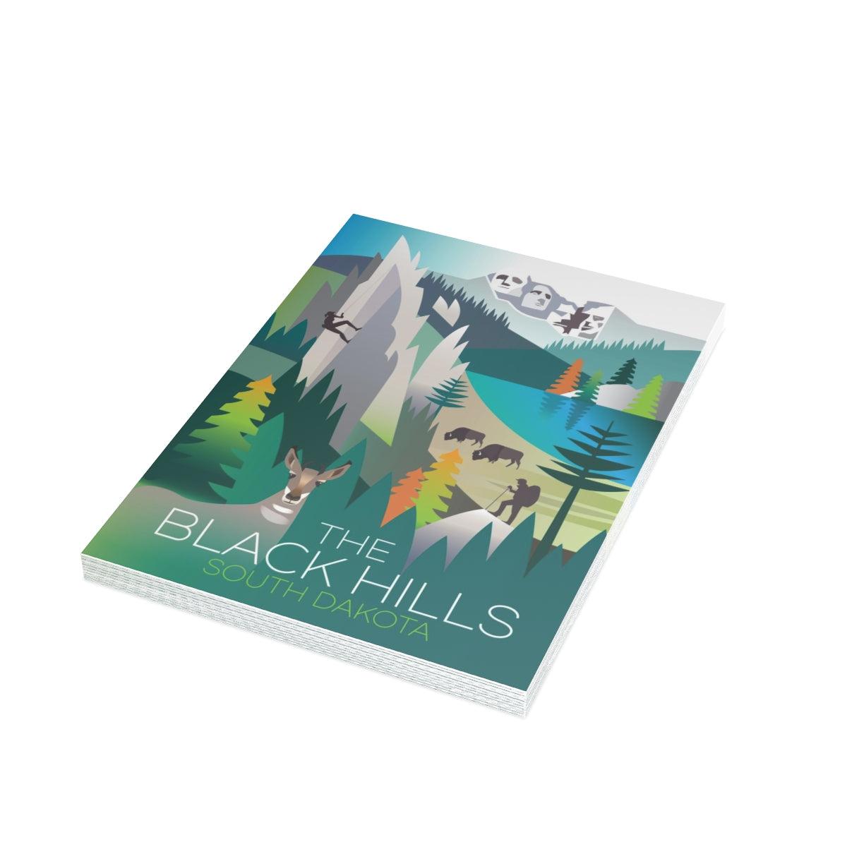 Cartes de notes mates pliées The Black Hills + enveloppes (10 pièces)
