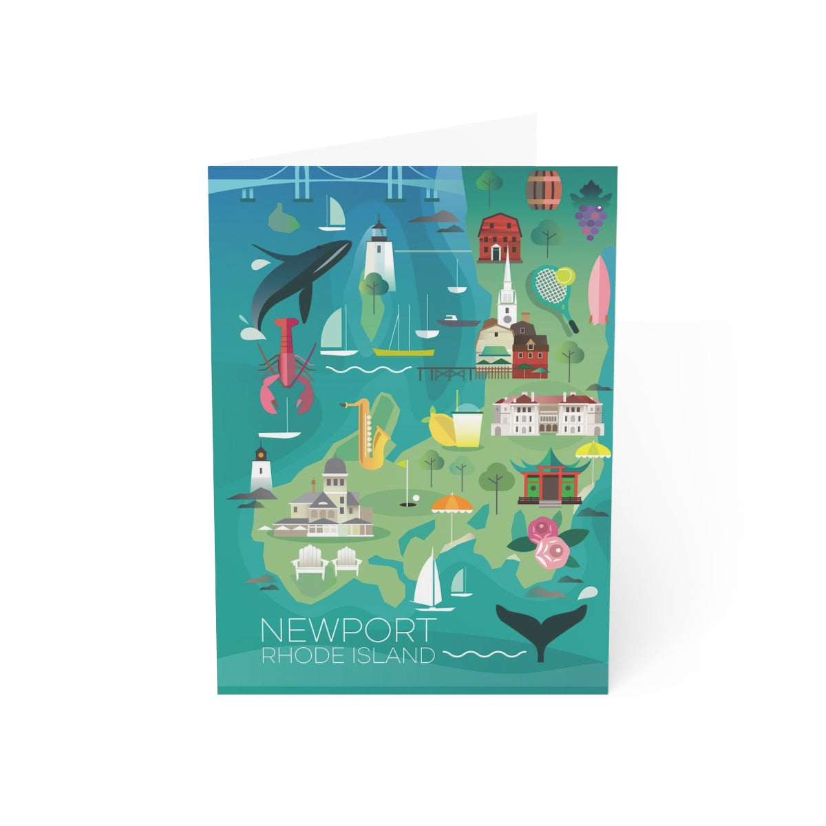 Newport gefaltete matte Notizkarten + Umschläge (10 Stück) 