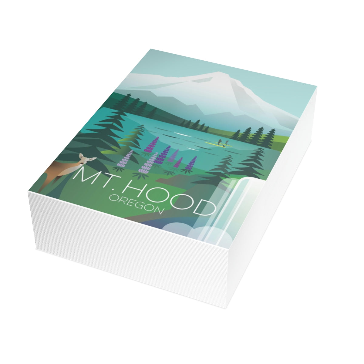 Mount Hood gefaltete matte Notizkarten + Umschläge (10 Stück) 