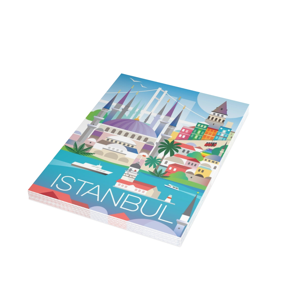 Istanbul gefaltete matte Notizkarten + Umschläge (10 Stück)
