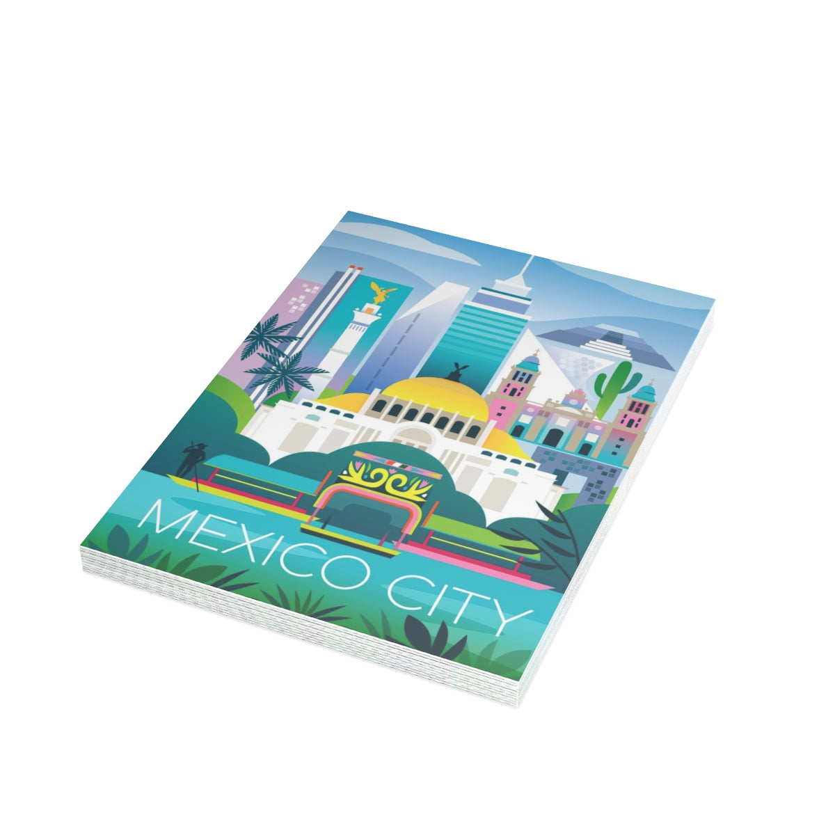 Mexiko-Stadt gefaltete matte Notizkarten + Umschläge (10 Stück) 