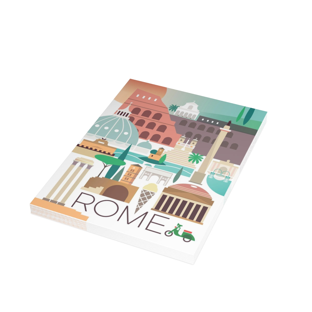 Cartes mates pliées Rome + enveloppes (10 pièces)