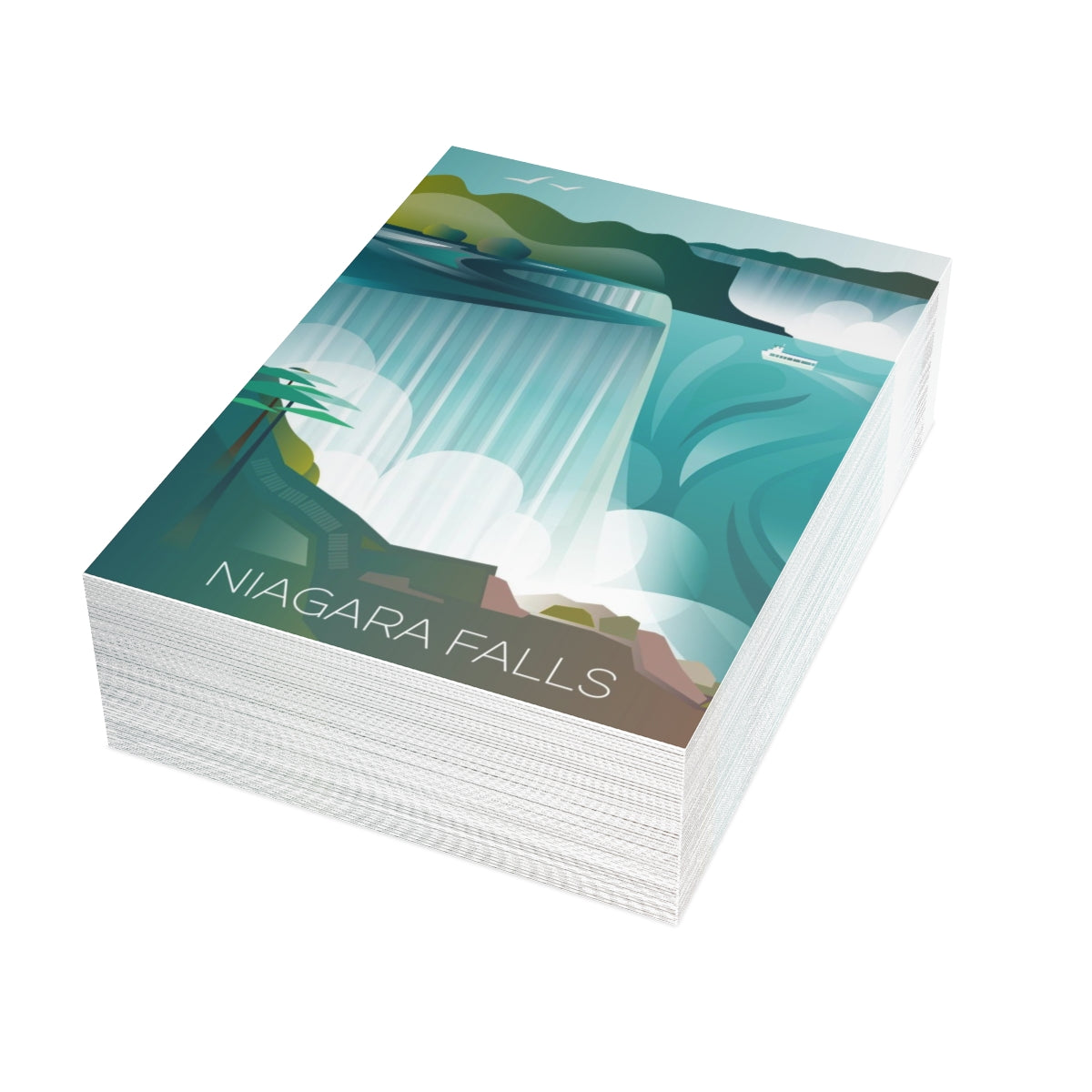 Cartes de correspondance mates pliées Niagara Falls + enveloppes (10 pièces)