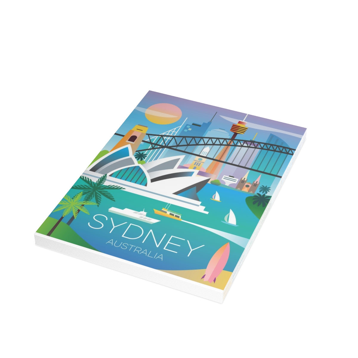 Cartes mates pliées Sydney + enveloppes (10 pièces)