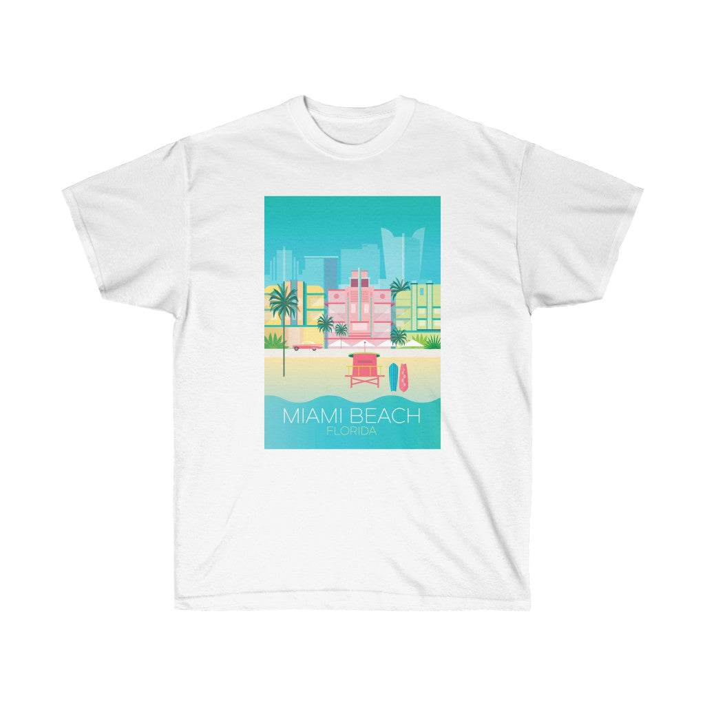 MIAMI BEACH Unisex-T-Shirt aus ultra-Baumwolle