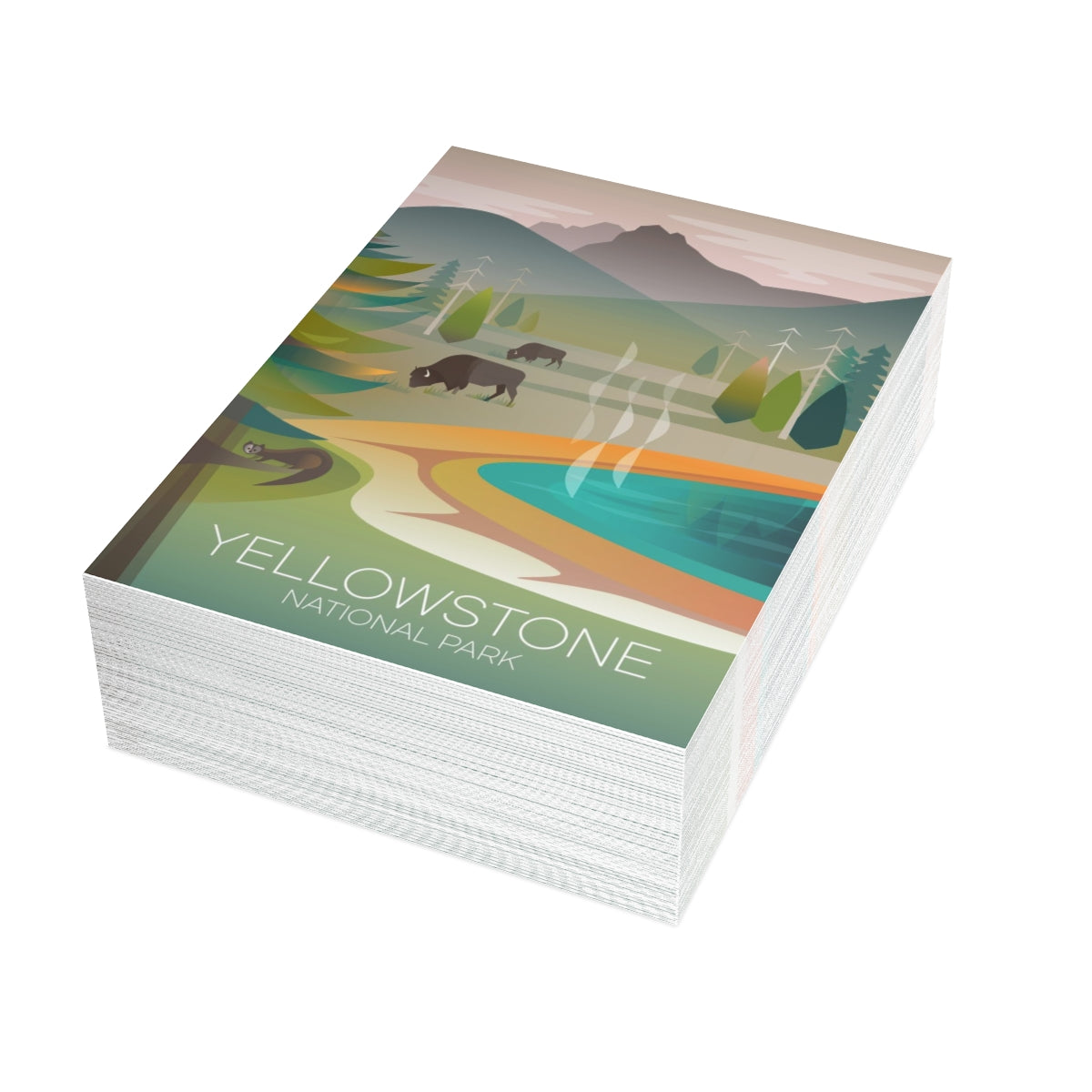 Yellowstone-Nationalpark, Grand Prismatic gefaltete matte Notizkarten + Umschläge (10 Stück) 