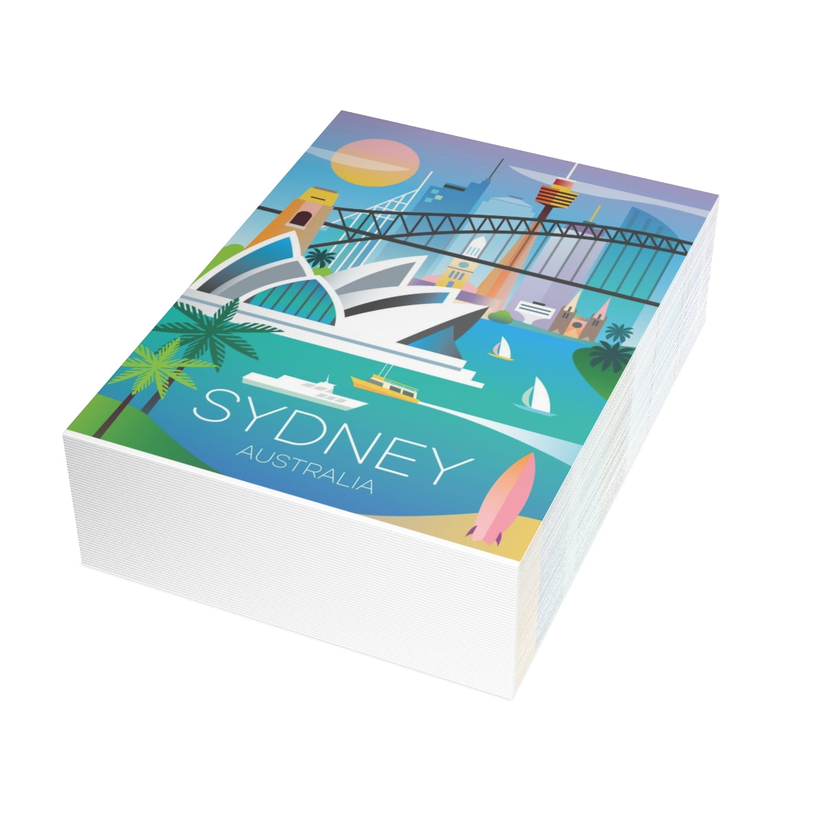 Cartes mates pliées Sydney + enveloppes (10 pièces)