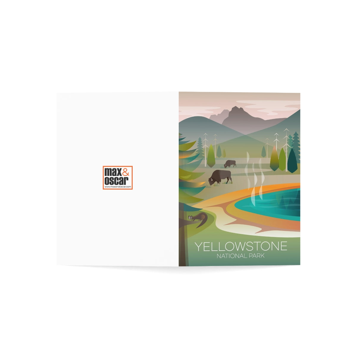 Parc national de Yellowstone, cartes de notes mates pliées Grand Prismatic + enveloppes (10 pièces) 
