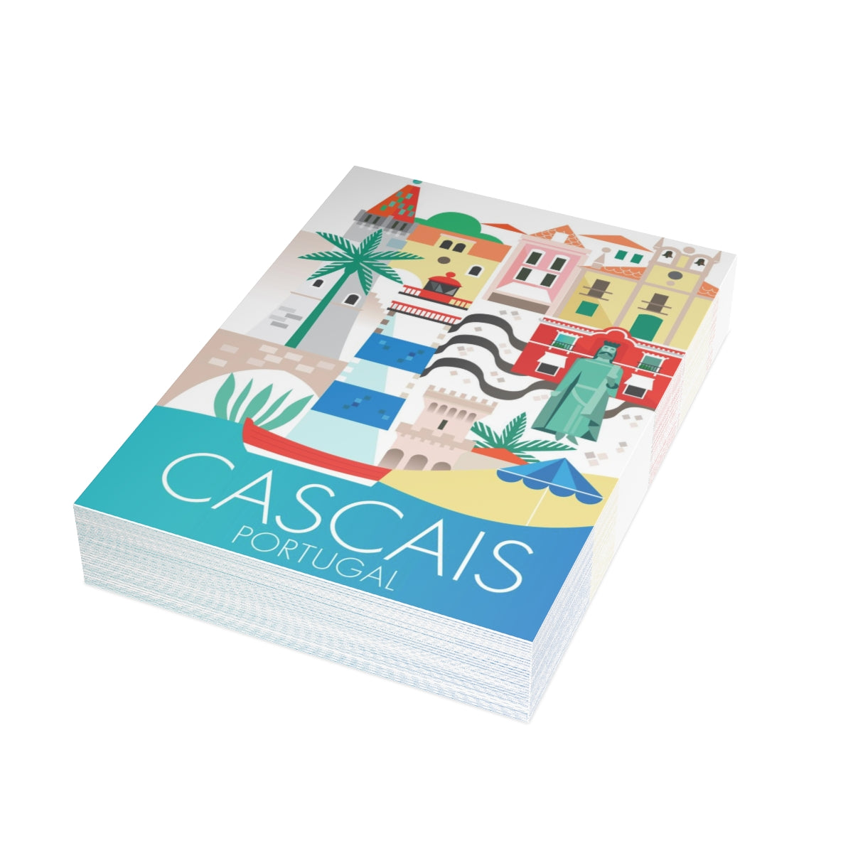 Cascais gefaltete matte Notizkarten + Umschläge (10 Stück) 