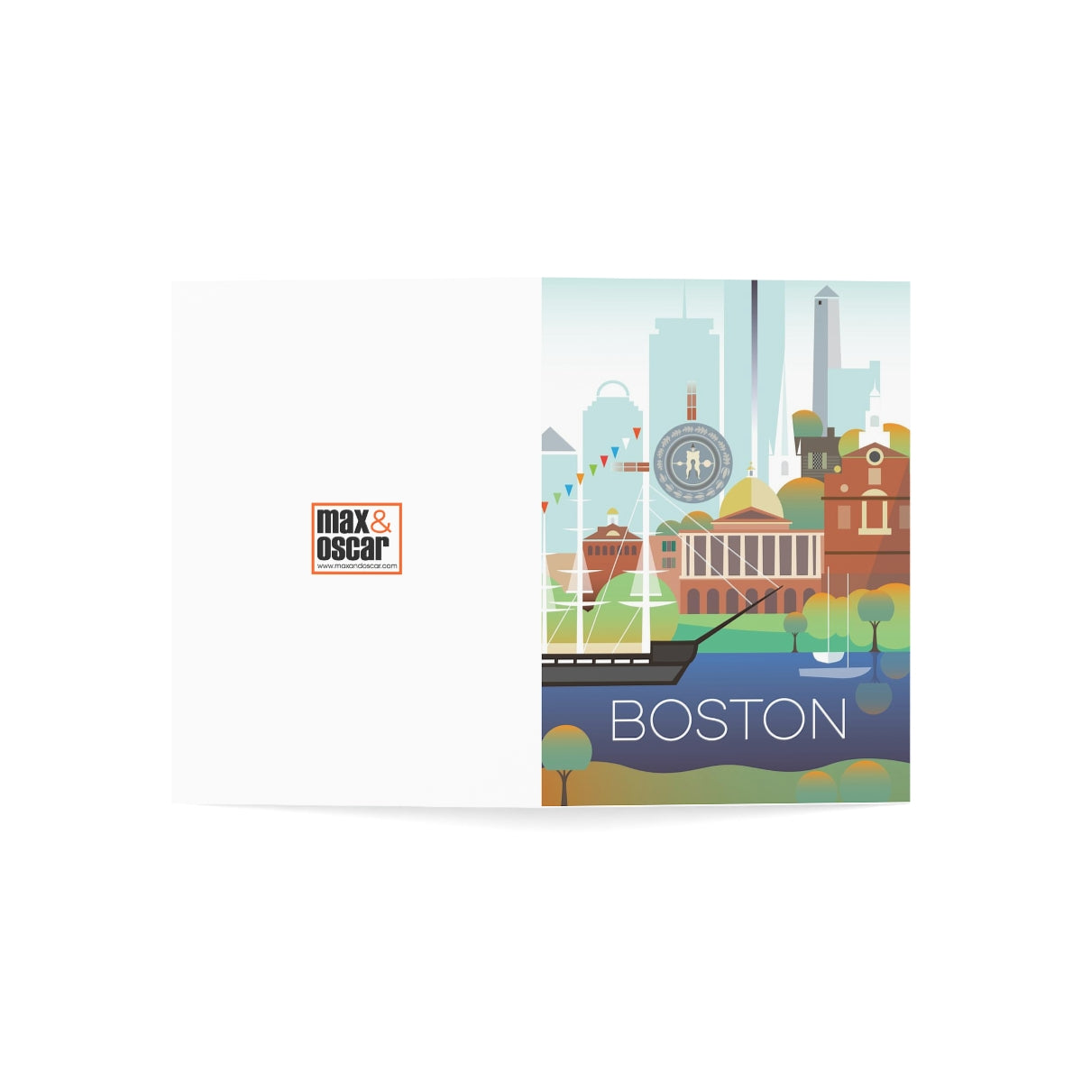 Cartes mates pliées Boston + enveloppes (10 pièces) 