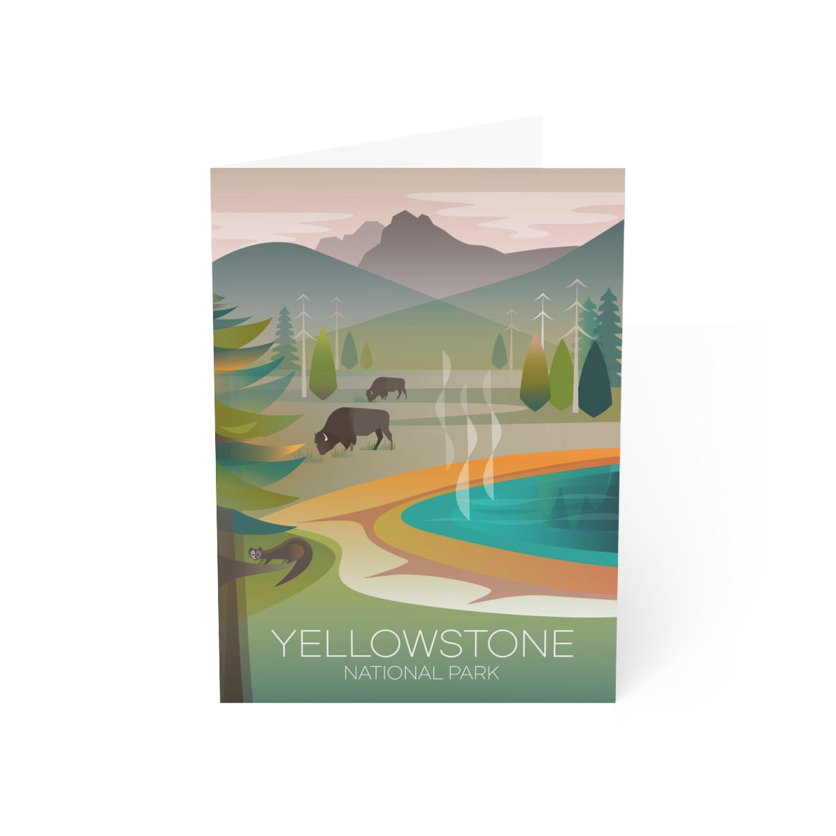 Yellowstone-Nationalpark, Grand Prismatic gefaltete matte Notizkarten + Umschläge (10 Stück) 