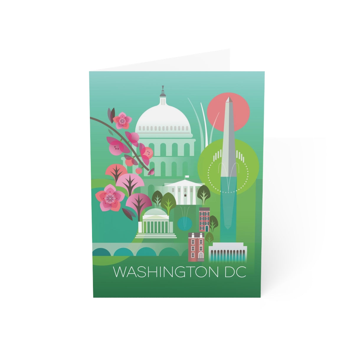 Washington DC gefaltete matte Notizkarten + Umschläge (10 Stück)