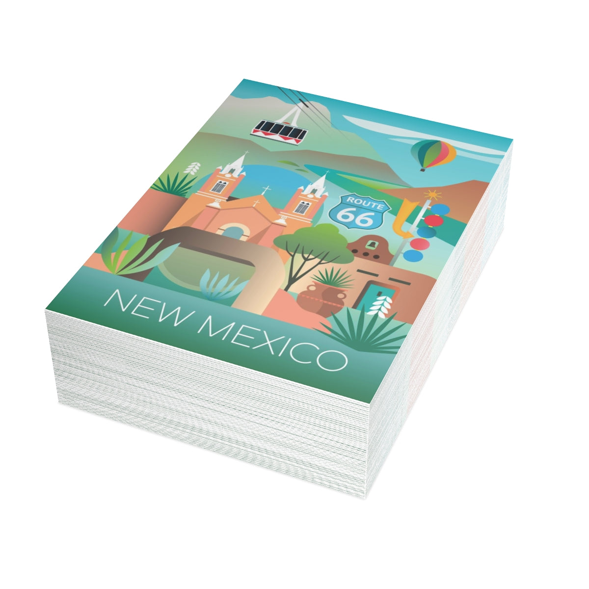 Cartes mates pliées + enveloppes du Nouveau-Mexique (10 pièces)