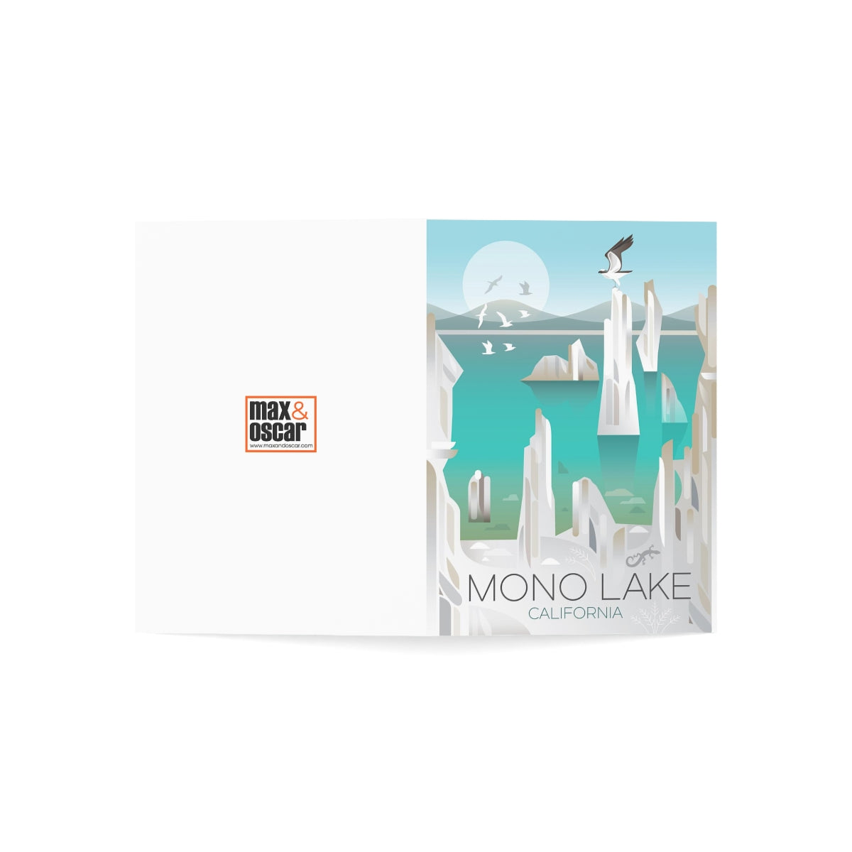 Cartes de notes mates pliées Mono Lake + enveloppes (10 pièces) 