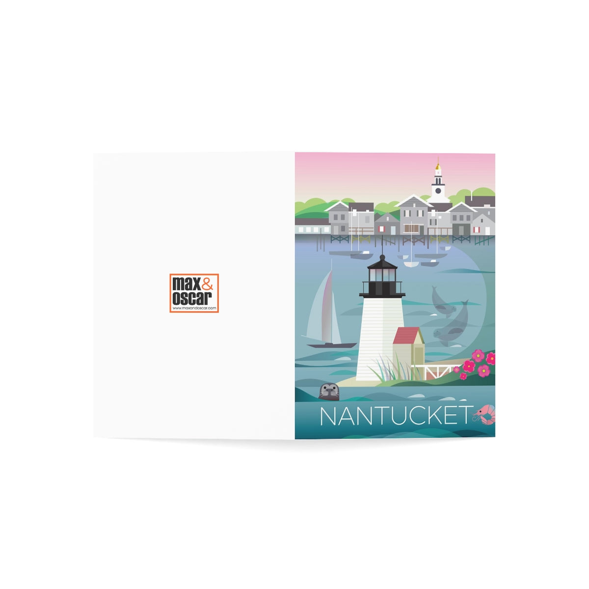 Nantucket gefaltete matte Notizkarten + Umschläge (10 Stück)