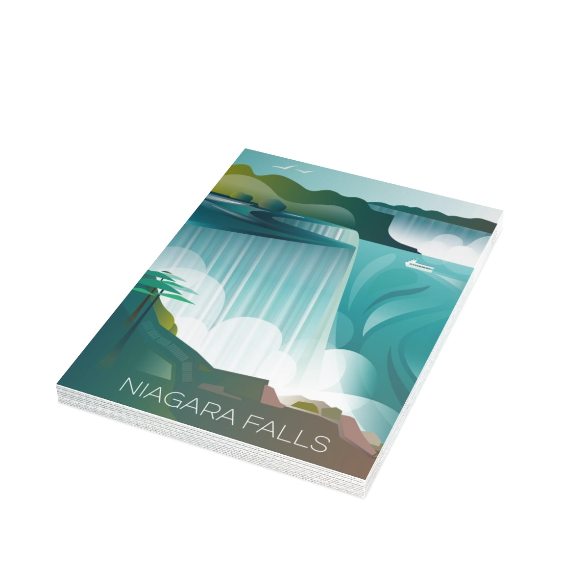Cartes de correspondance mates pliées Niagara Falls + enveloppes (10 pièces)