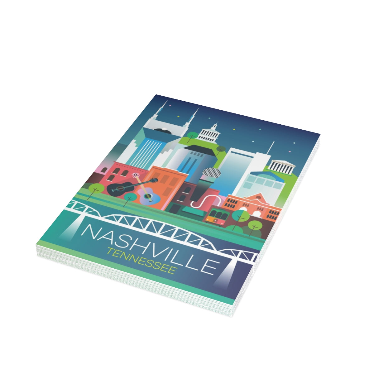 Nashville gefaltete matte Notizkarten + Umschläge (10 Stück)