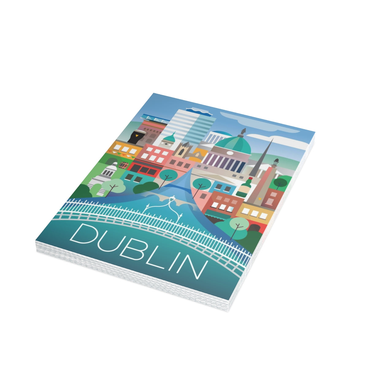 Cartes mates pliées Dublin + enveloppes (10 pièces)