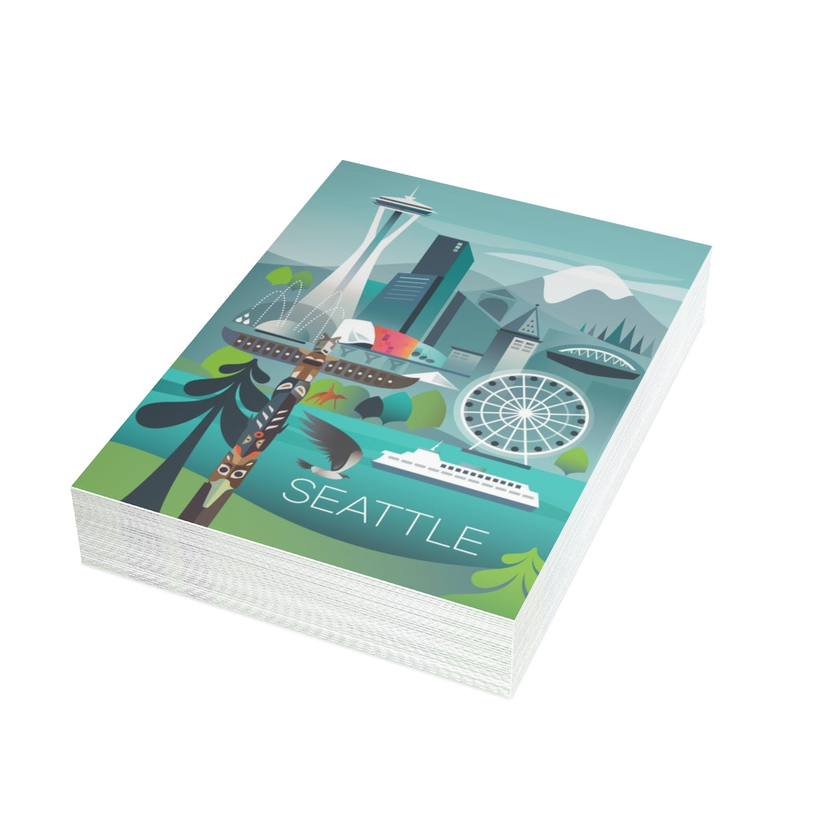 Cartes de notes mates pliées Seattle + enveloppes (10 pièces) 