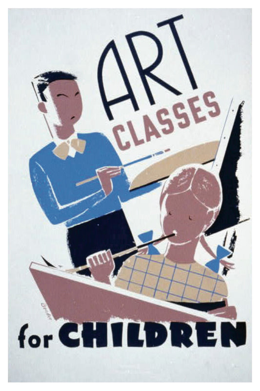 CARTE POSTALE WPA COURS D'ART