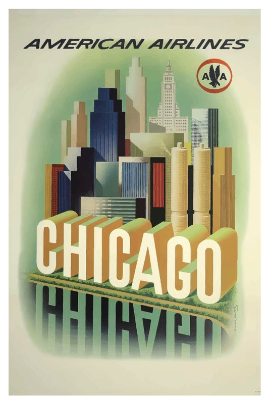 CARTE POSTALE CHICAGO AMERICAN AIRLINES