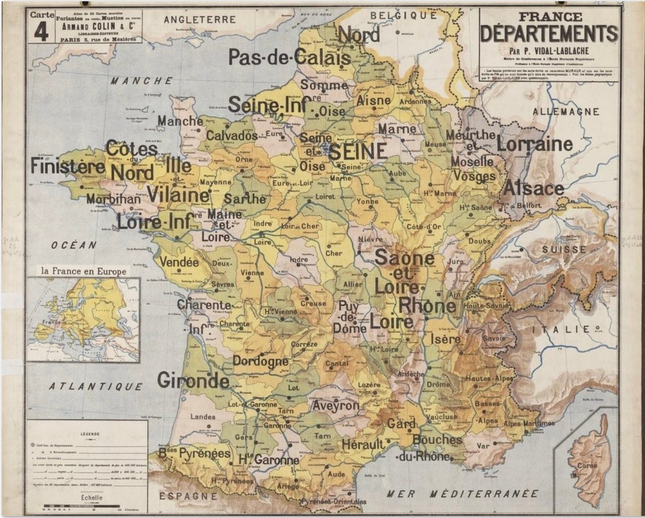 FRENCH SCHOOL MAP - FRANCE DEPARTEMENTS