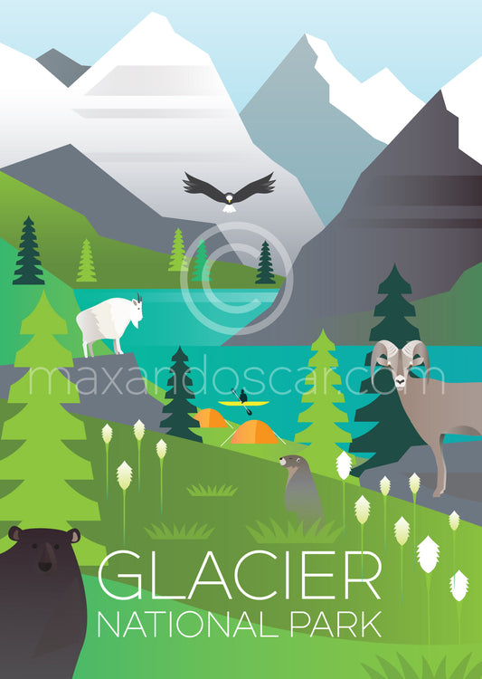 GLACIER NATIONAL PARK PRINT