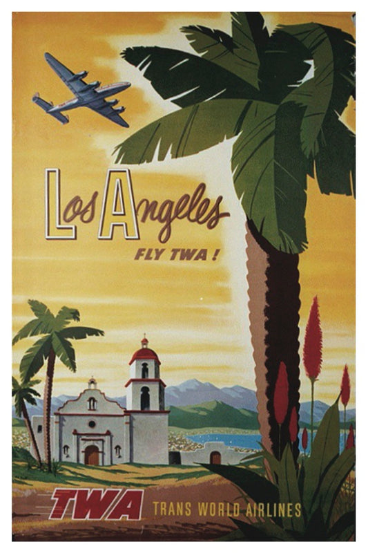 CARTE POSTALE TWA DE LOS ANGELES