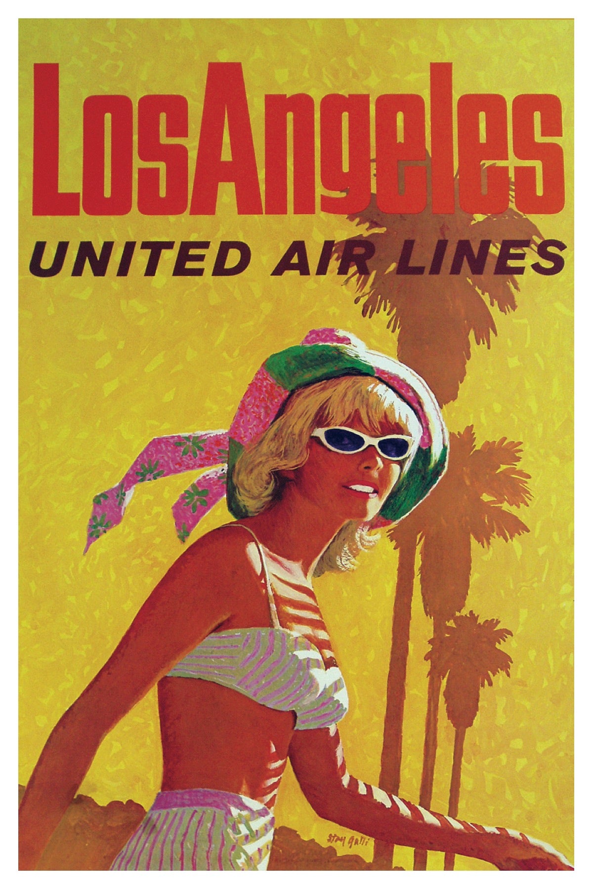 POSTKARTE DER LOS ANGELES UNITED AIR LINES