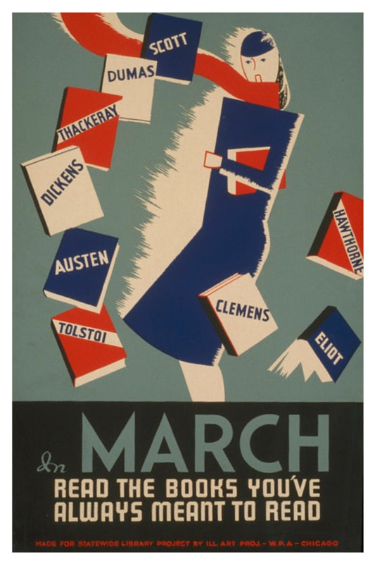 READ THE BOOKS WPA POSTAL CARD