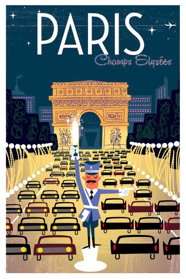 PARIS CHAMP ELYSEES POSTCARD