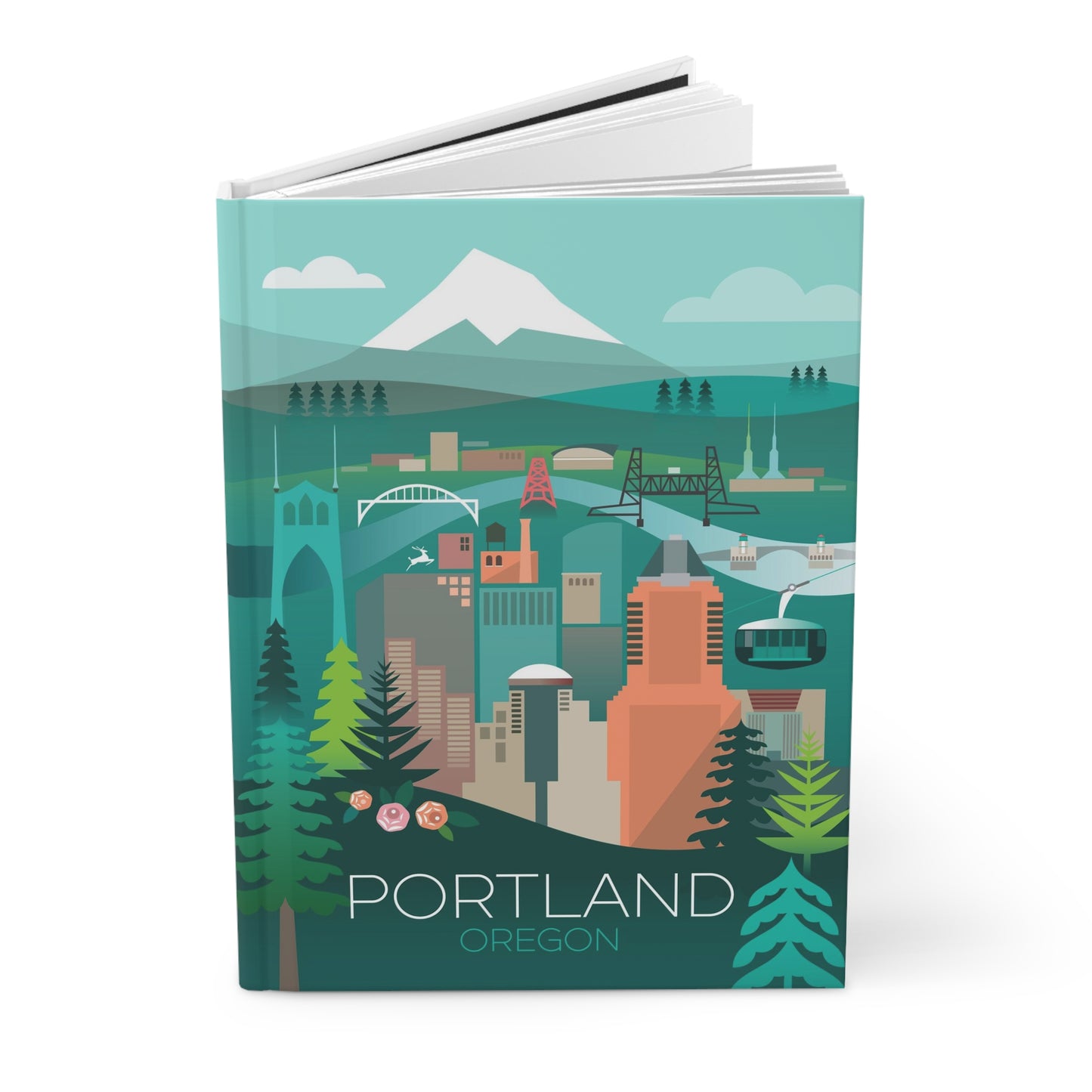 Portland, Oregon Hardcover Journal