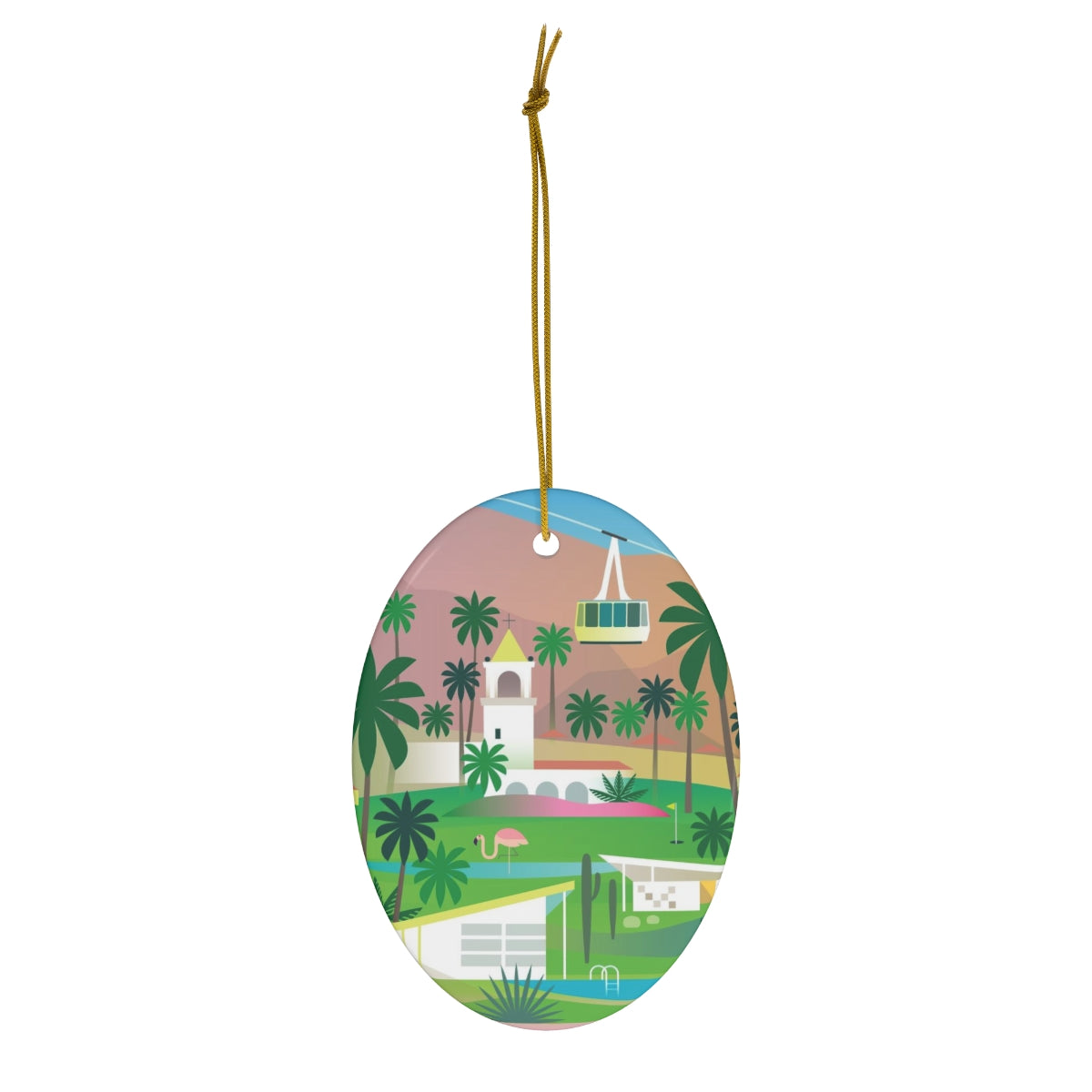 Palm Springs Ceramic Ornament