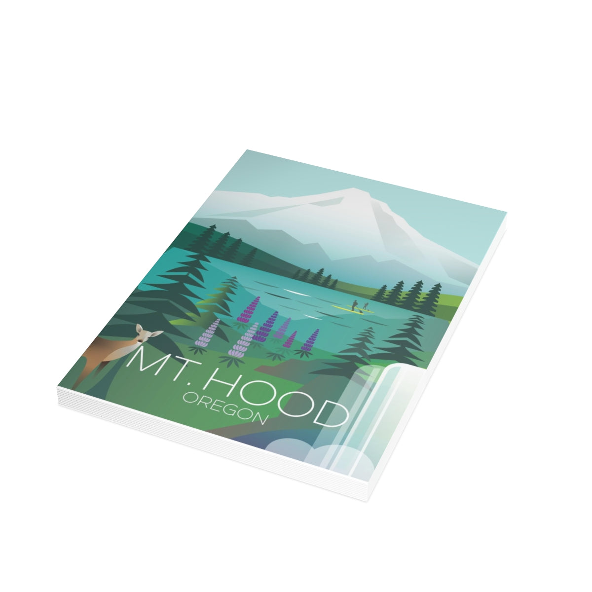 Cartes de notes mates pliées Mount Hood + enveloppes (10 pièces) 