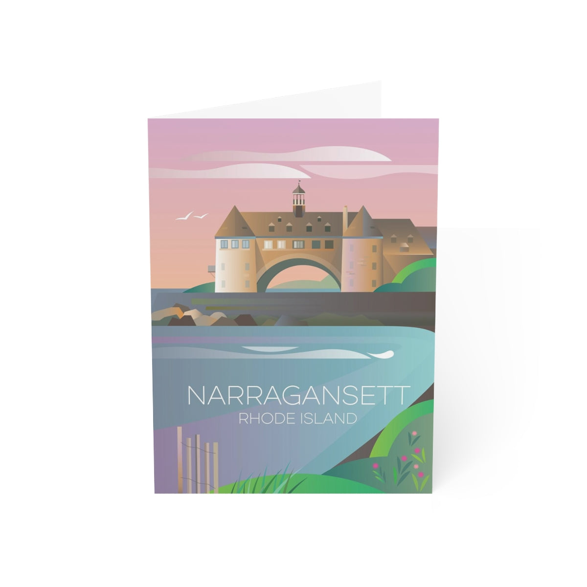 Narragansett gefaltete matte Notizkarten + Umschläge (10 Stück)