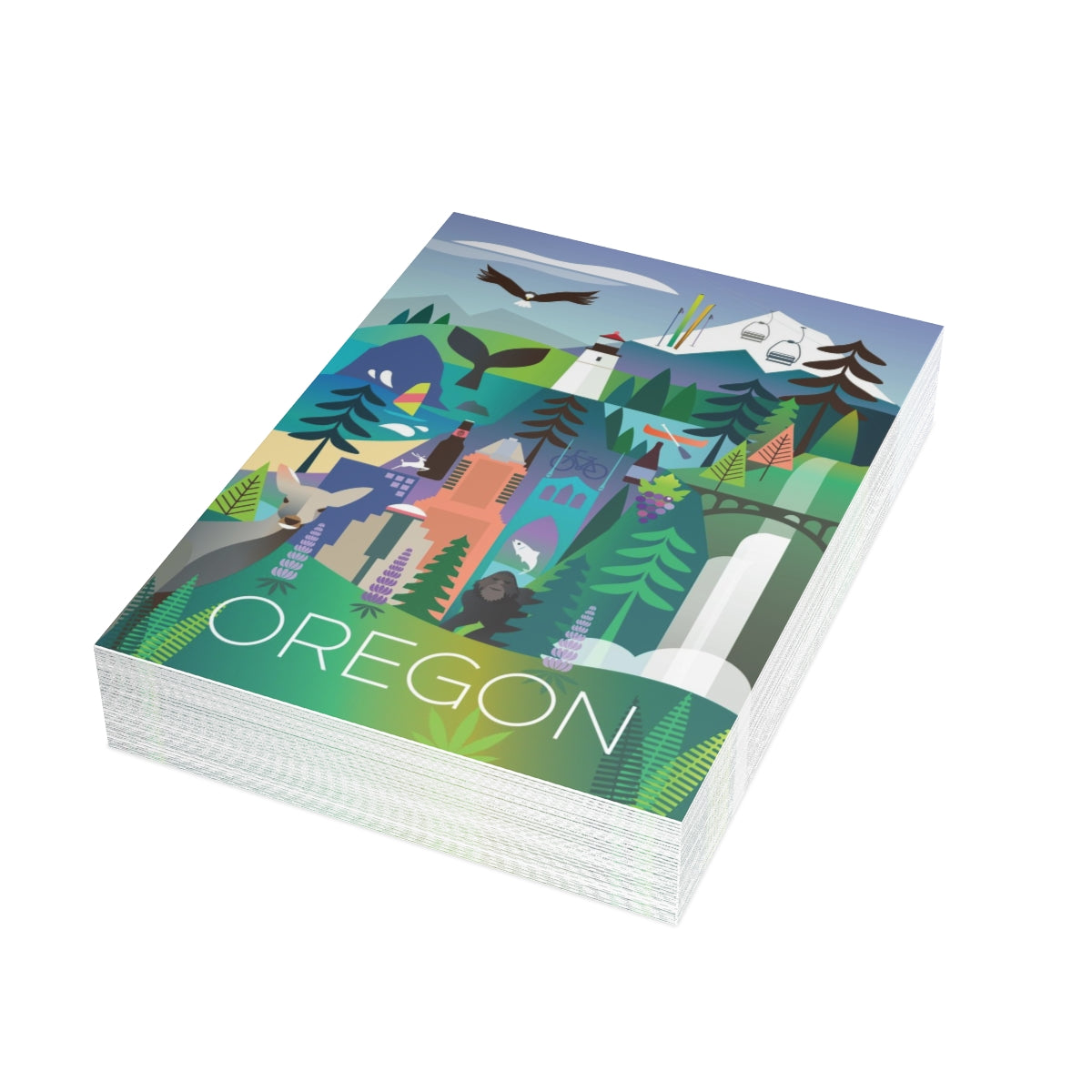 Oregon gefaltete matte Notizkarten + Umschläge (10 Stück)