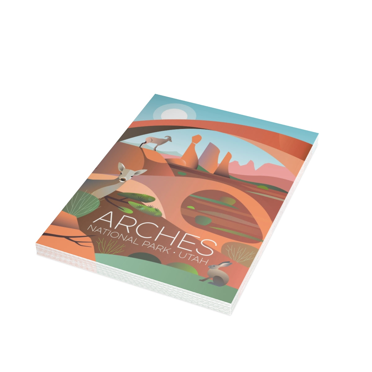 Gefaltete matte Notizkarten + Umschläge im Arches-Nationalpark (10 Stück)