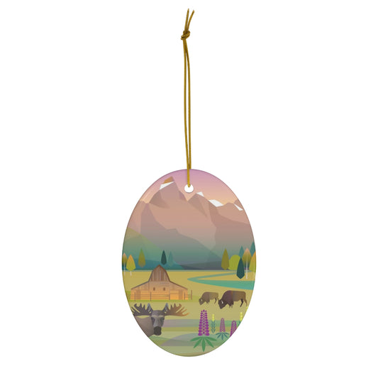 Grand Teton National Park Ceramic Ornament