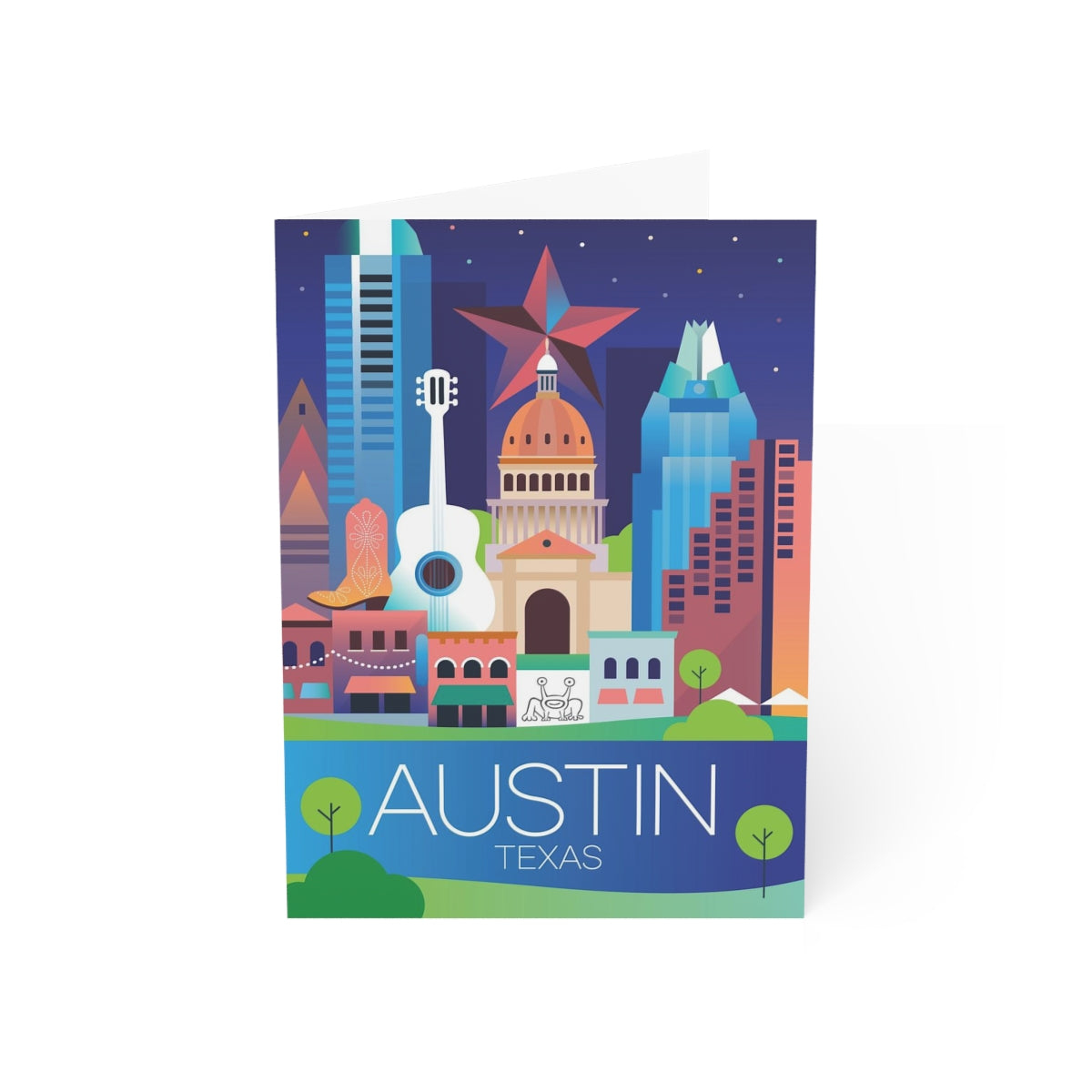 Austin gefaltete matte Notizkarten + Umschläge (10 Stück)