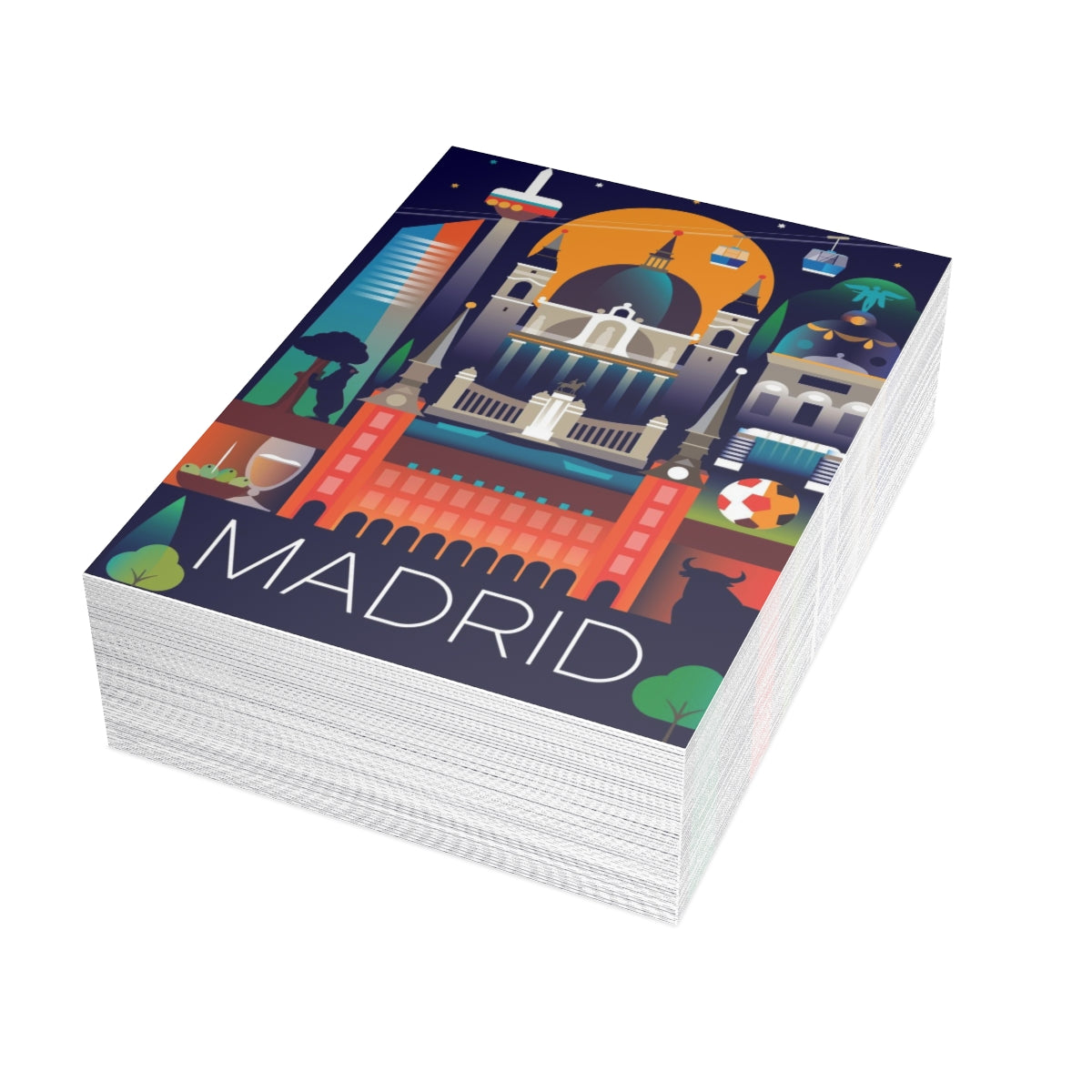 Madrid gefaltete matte Notizkarten + Umschläge (10 Stück)