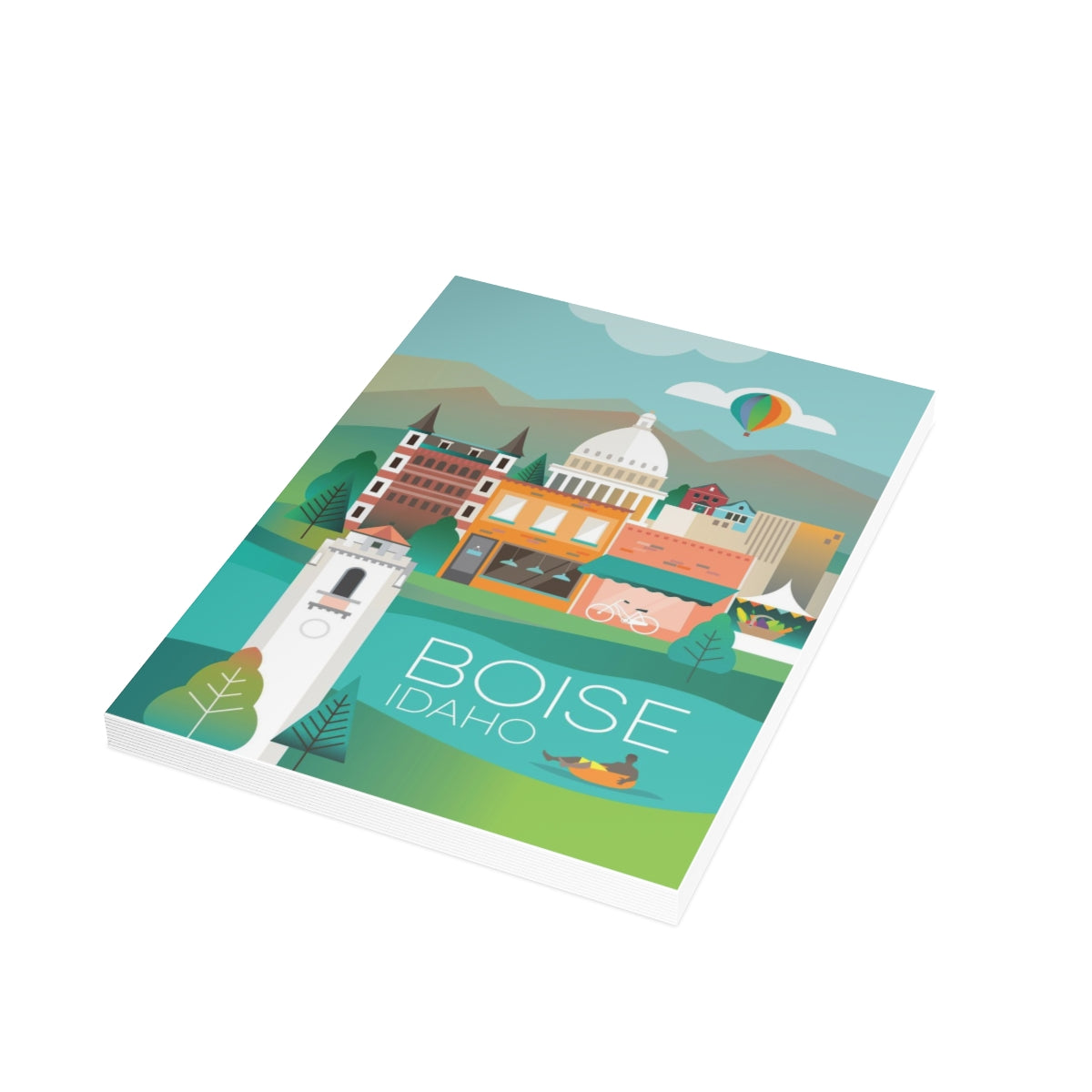 Cartes de notes mates pliées Boise + enveloppes (10 pièces)