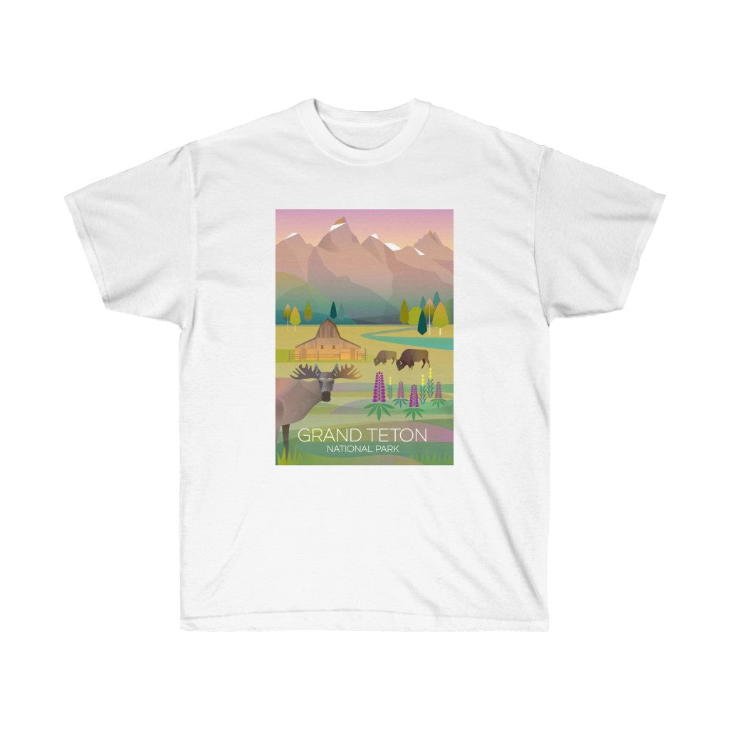 PARC NATIONAL DU GRAND TETON T-SHIRT UNISEXE EN ULTRA COTON