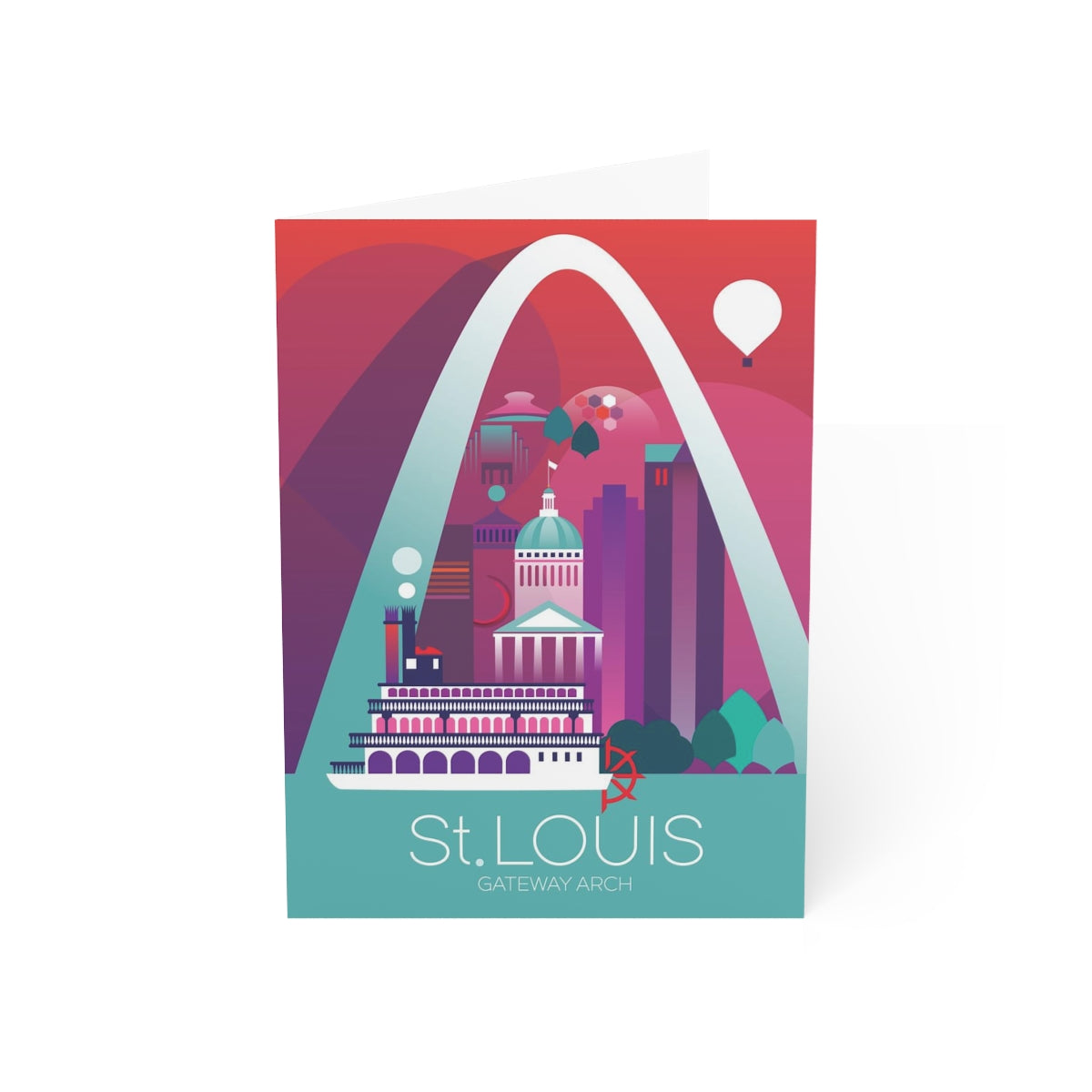 St. Louis gefaltete matte Notizkarten + Umschläge (10 Stück)