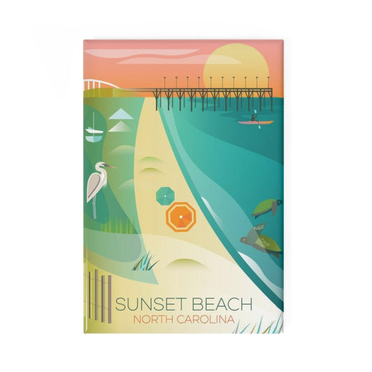 SUNSET BEACH AIMANT POUR RÉFRIGÉRATEUR