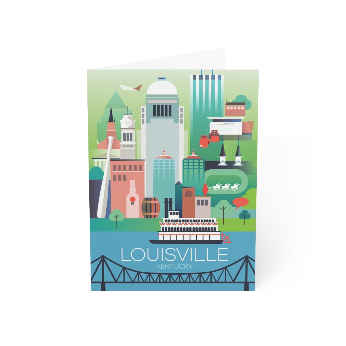 Louisville gefaltete matte Notizkarten + Umschläge (10 Stück)