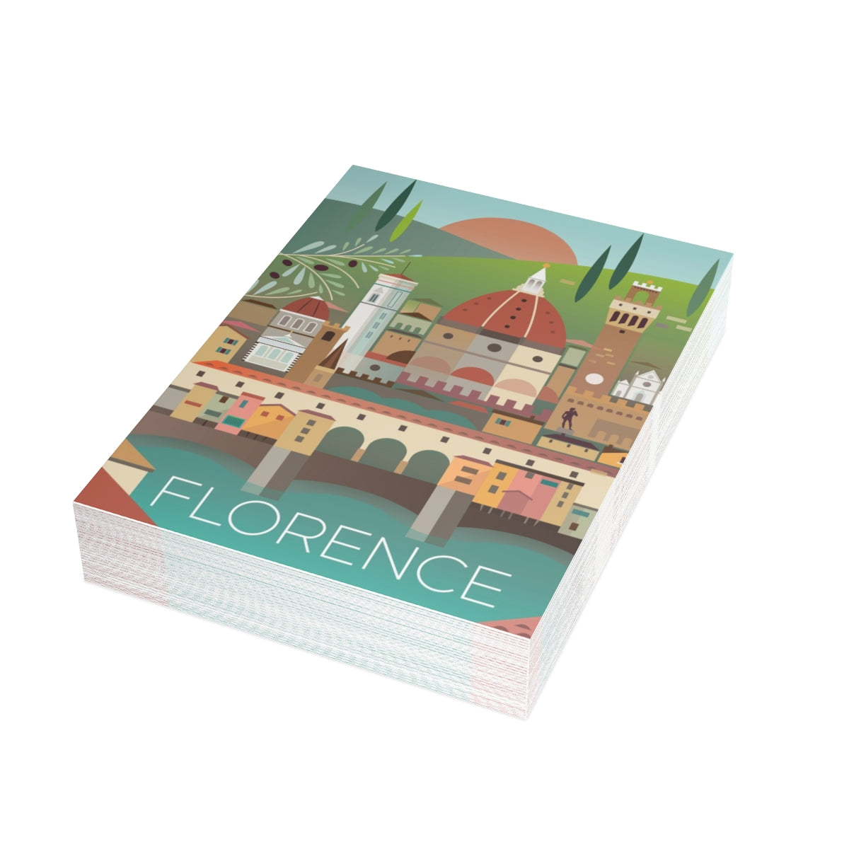 Florence gefaltete matte Notizkarten + Umschläge (10 Stück)