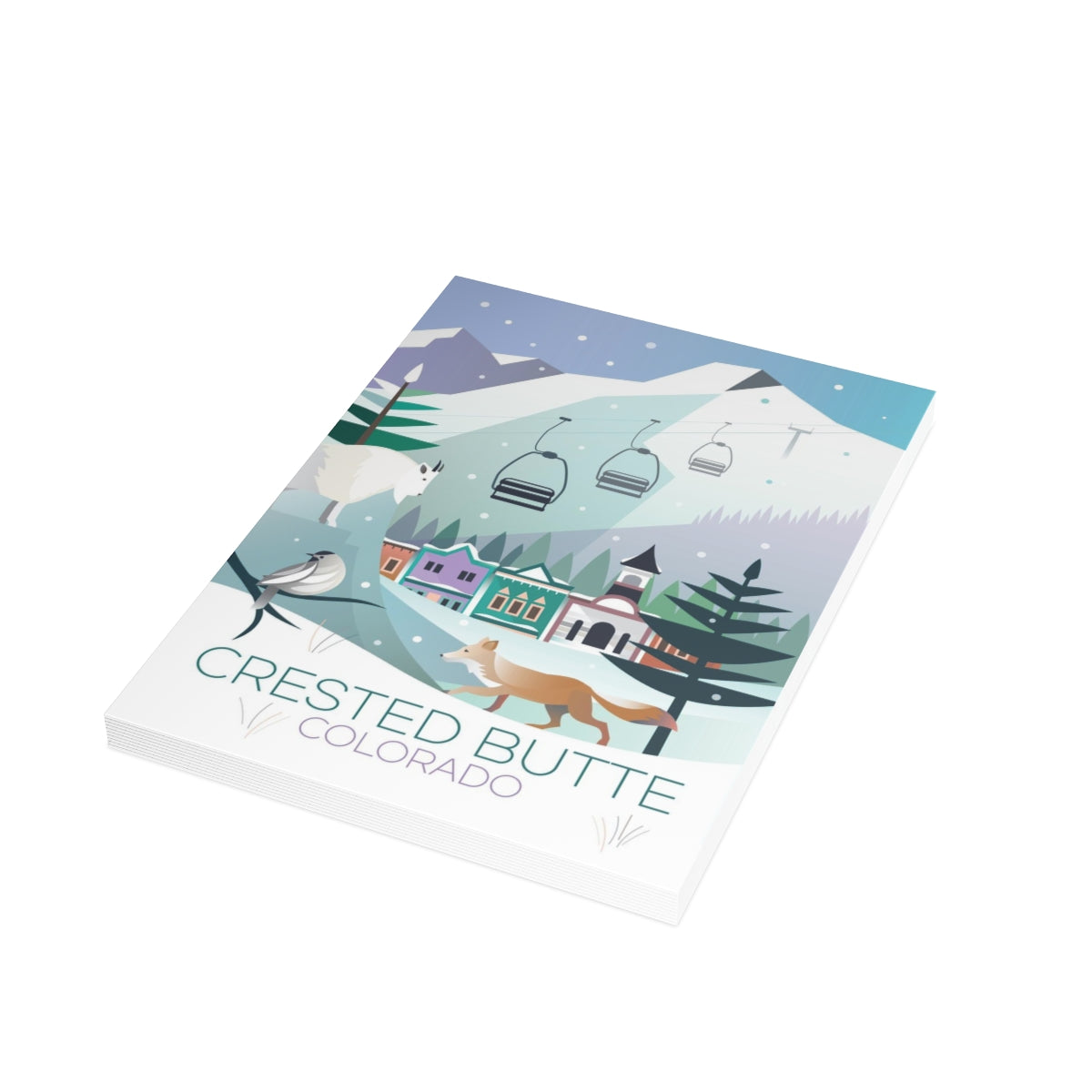 Crested Butte gefaltete matte Notizkarten + Umschläge (10 Stück)