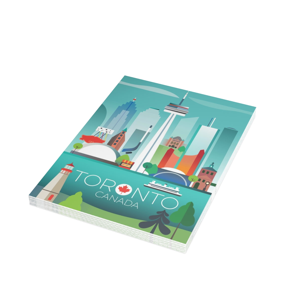 Cartes de notes mates pliées Toronto + enveloppes (10 pièces) 