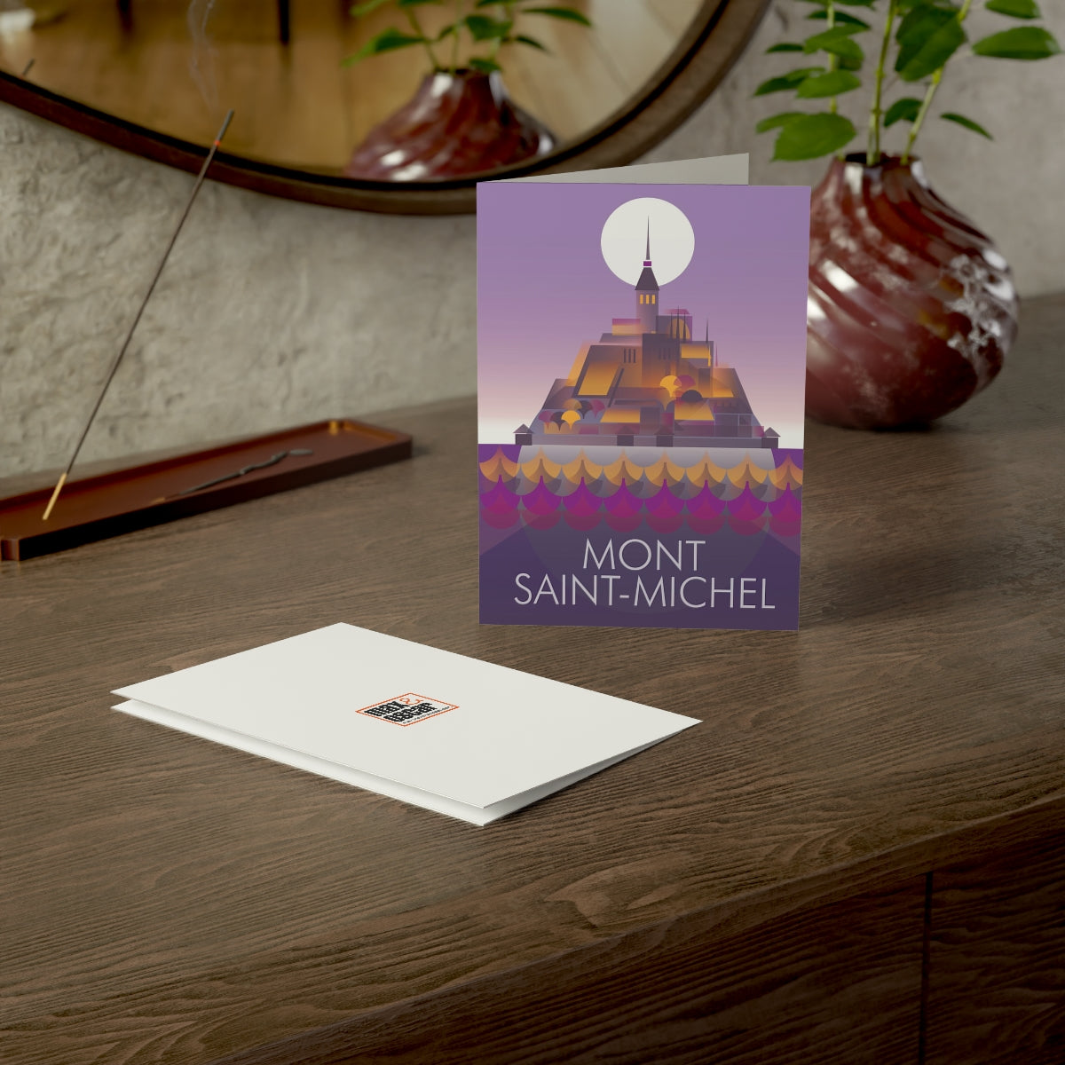 Mont Saint-Michel gefaltete Notizkarten + Umschläge (10 Stück)